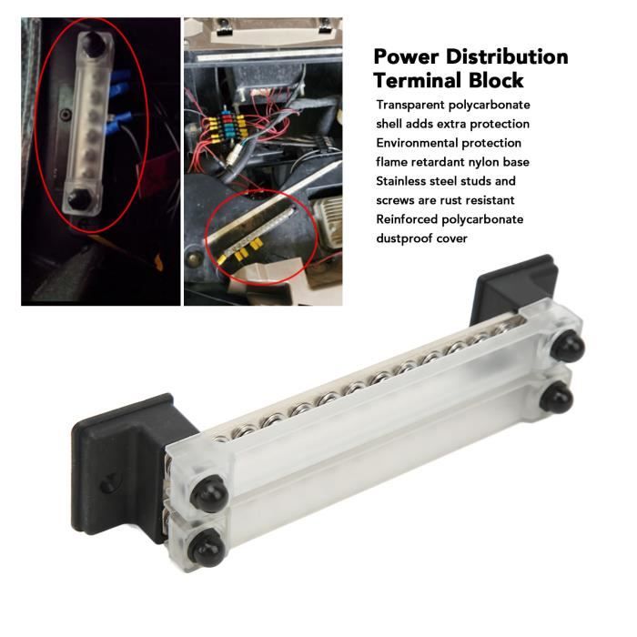 YIDM Lot De 2 Borniers De Distribution D'Alimentation 6 Broches - Barre De Bus Avec Couvercle Pour Voiture, Bateau Et Marine - 150A