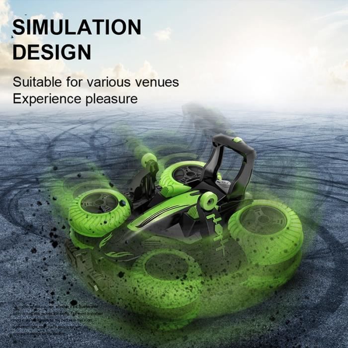 Voiture Telecommandé Tout Terrain, 4WD 360°Rotation Stunt Car Ofoad RC Véhicule avec LED, 2
