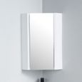 Meuble Miroir d'Angle de salle de bain - Blanc - 31x31 cm - City-2