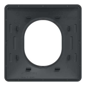 Schneider - Odace Touch - plaque anthracite - 2 postes - horiz. ou vert. - entraxe 71mm - Réf