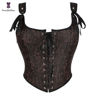 Corset Femme Bustier Lacets Noir - Lingerie Sexy Burlesque Pour Soirée Ou Cosplay