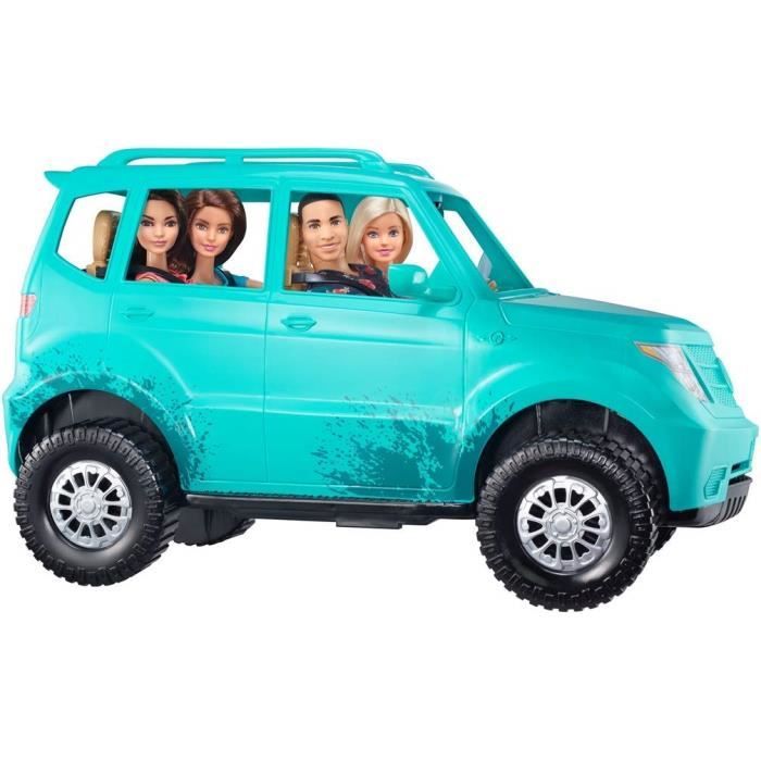 Barbie - Voiture tout-terrain - Turquoise - 4 places - Poupée