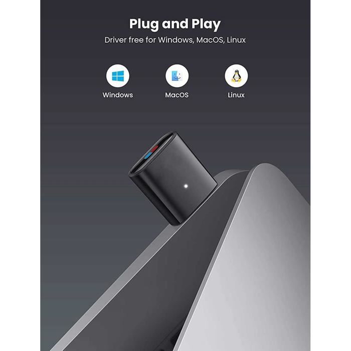 Bluetooth 5.0 Adaptateur USB Bluetooth Dongle Supporte PC Windows.