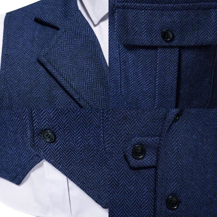 Gilet de Costume Homme Business Sans Manche Vintage Mariage