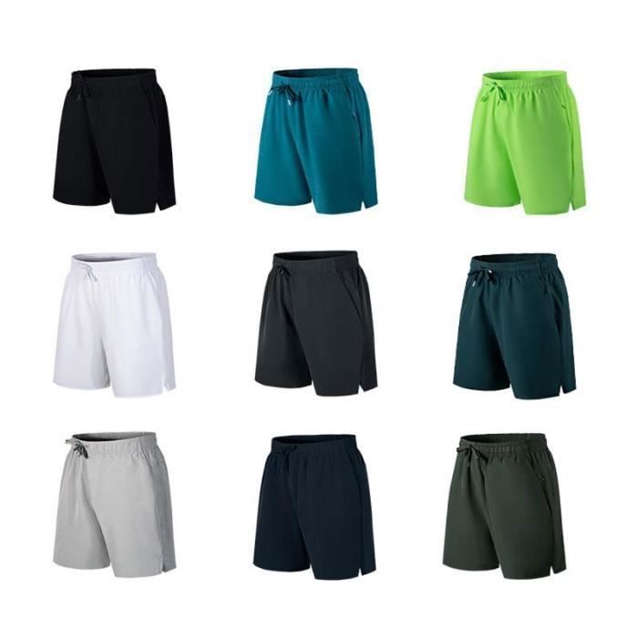 BROKIG Short De Sport Décontracté Pour Homme Avec Taille élastique Et Poches Latérales Zippées, Beige, XXL