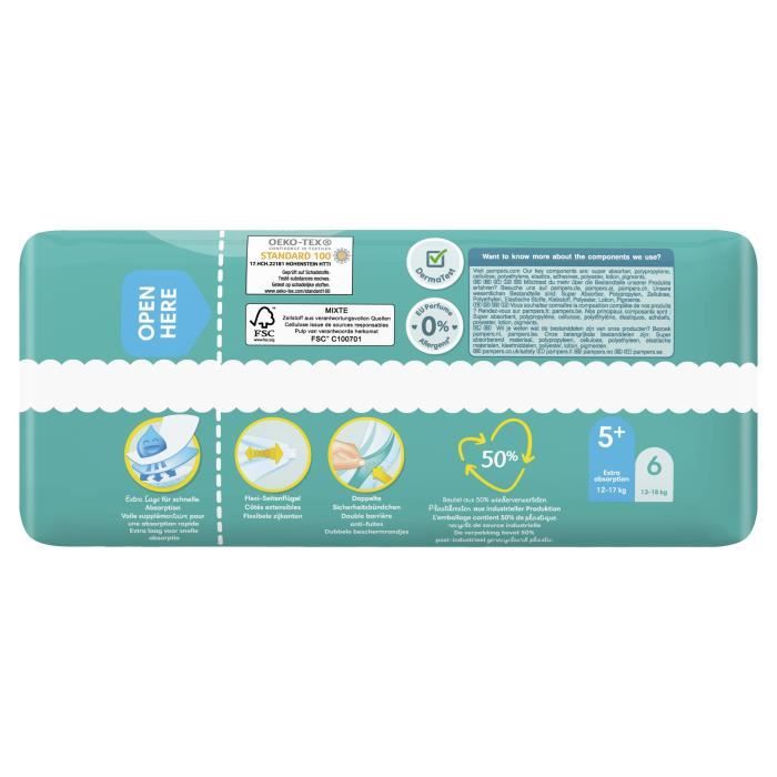 Pampers baby-dry taille 5, 40 couches PAM81715563 - Conforama