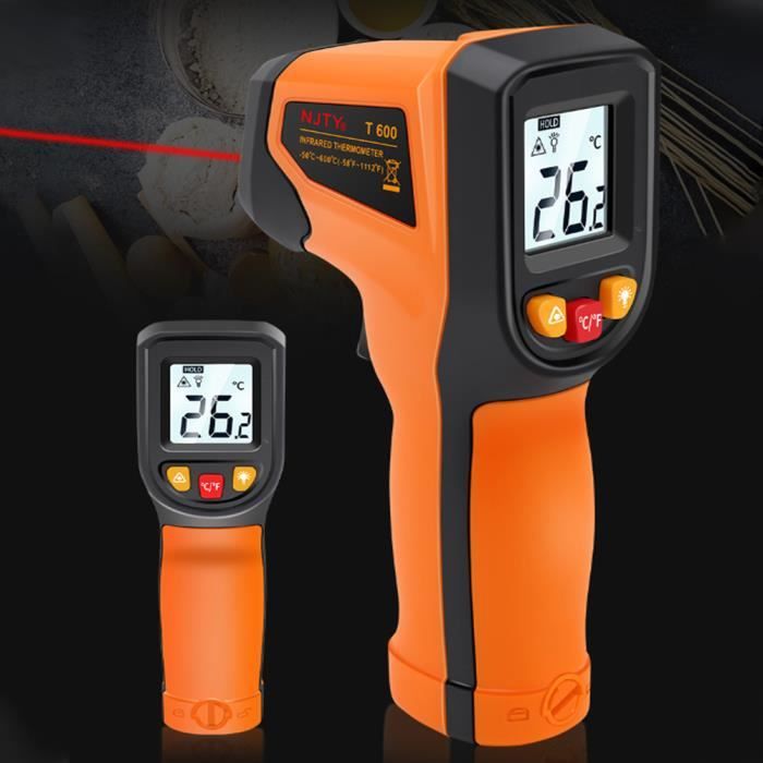 Thermomètre Infrarouge,-50℃~420℃(T600A)Thermometre Laser Sans Contact avec  Emissivité Réglable, Thermomètre pour Cuisine-Pizza-BBQ - Cdiscount Maison