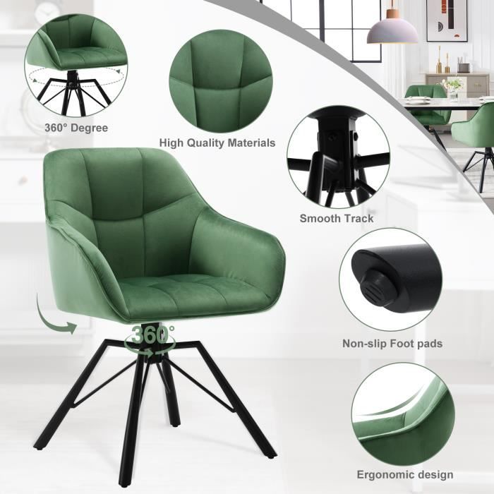 Chaises pivotantes à manger lot de 6 taupe tissu | Leroy Merlin