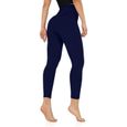 Leggings de yoga extensibles pour femmes de la mode Fitness Running Gym Sports Pantalons actifs Marine-3