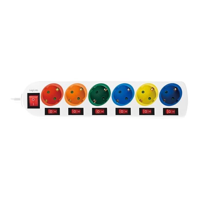 Rallonge électrique 7 Vitesses 1,5 M – RS Pro, 6A/16A 250V, Usage Pro