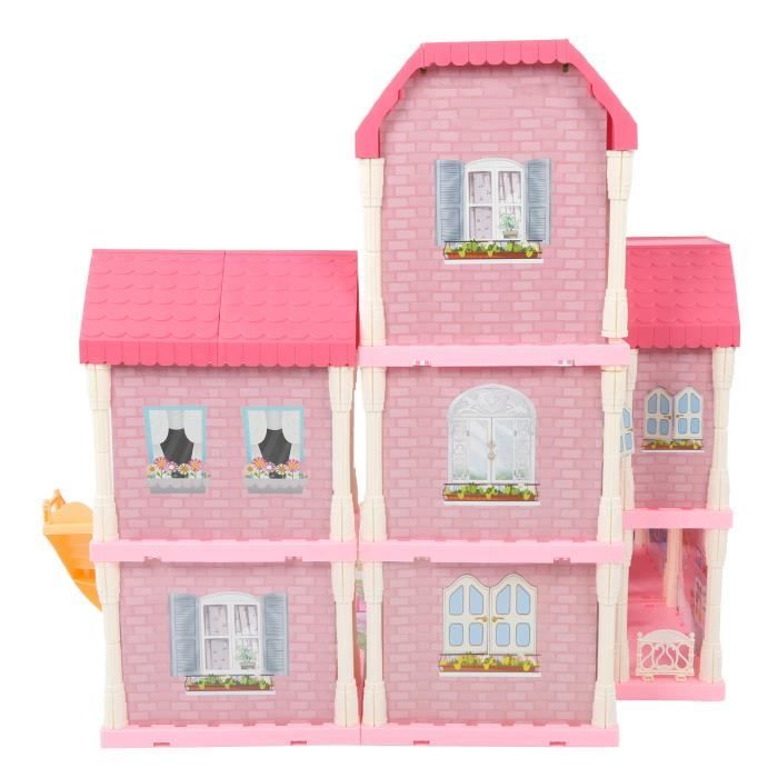 Maison de Poupée Barbie en ABS Pas Cher 3 Étages Meubles et Accessoires  YES7 - Cdiscount Jeux - Jouets