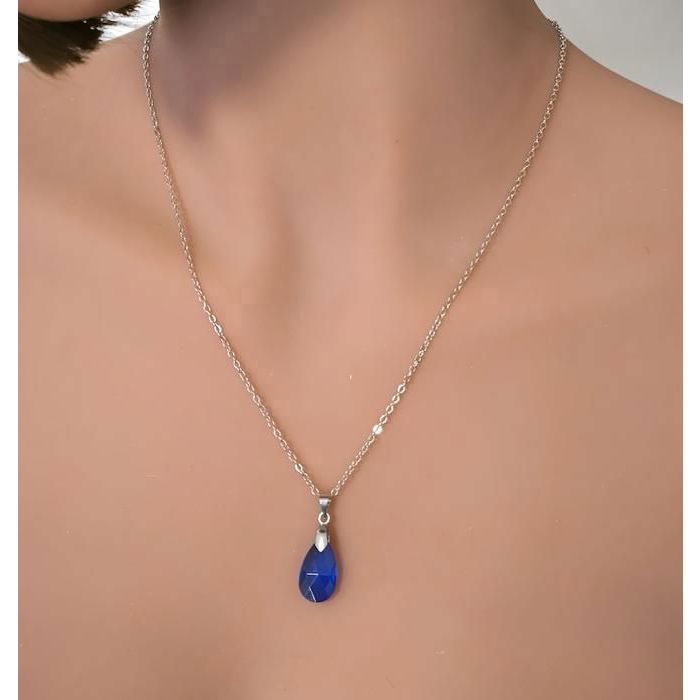 Parure De Bijoux 'Douceur' Strass Et Cristal Bleu Et Blanc Sur Métal Doré - Sans Nickel, Neuf Avec étiquettes