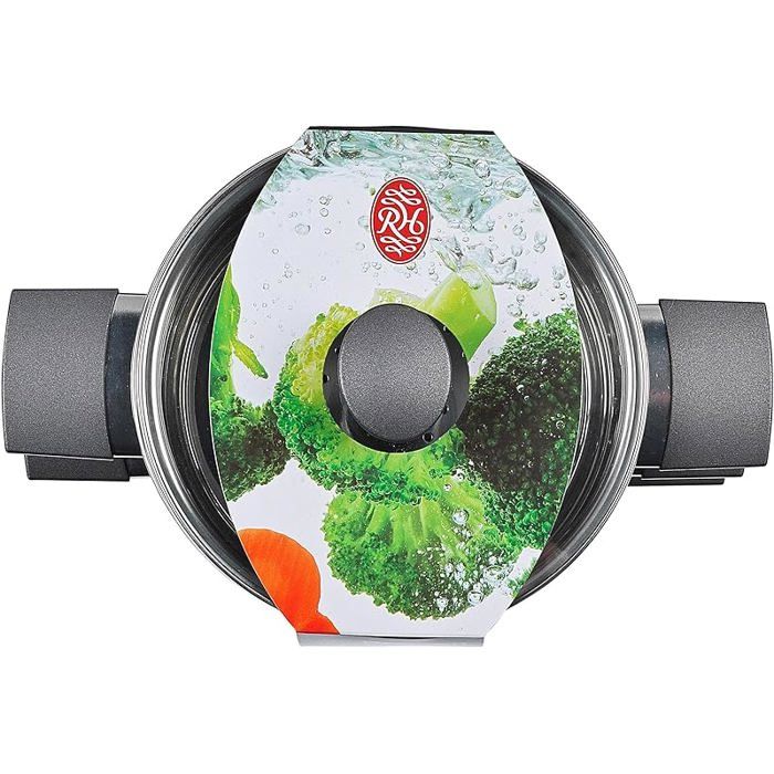 Marmite à Vapeur 2 Niveaux Acier Inoxydable 28cm - Cuiseur Vapeur Avec Couvercle Verre