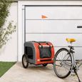 Remorque de vélo pour chien ATYHAO - Orange et gris - Capacité de charge 45 kg-0