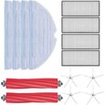 Kit Accessoires Pour Robot Aspirateur Roborock S7/S7 MaxV - 20 Pièces : Brosses, Filtres, Serpillières Rechange Robot Aspirateur
