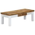 Ecom9365Excellent -Table basse décor scandinave - Table de salon Table de thé Table gigogne 110x50x40 cm Bois de manguier massif-0