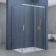 Paroi de douche avec porte coulissante 90x120 Sogood Ravenna18k cabine de douche rectangulaire en verre de sécurité transparent-0