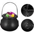Hileyu 10 Pcs Mini Seau De Bonbons Chaudron De Sorcière avec Poignée Chaudron Halloween Porte