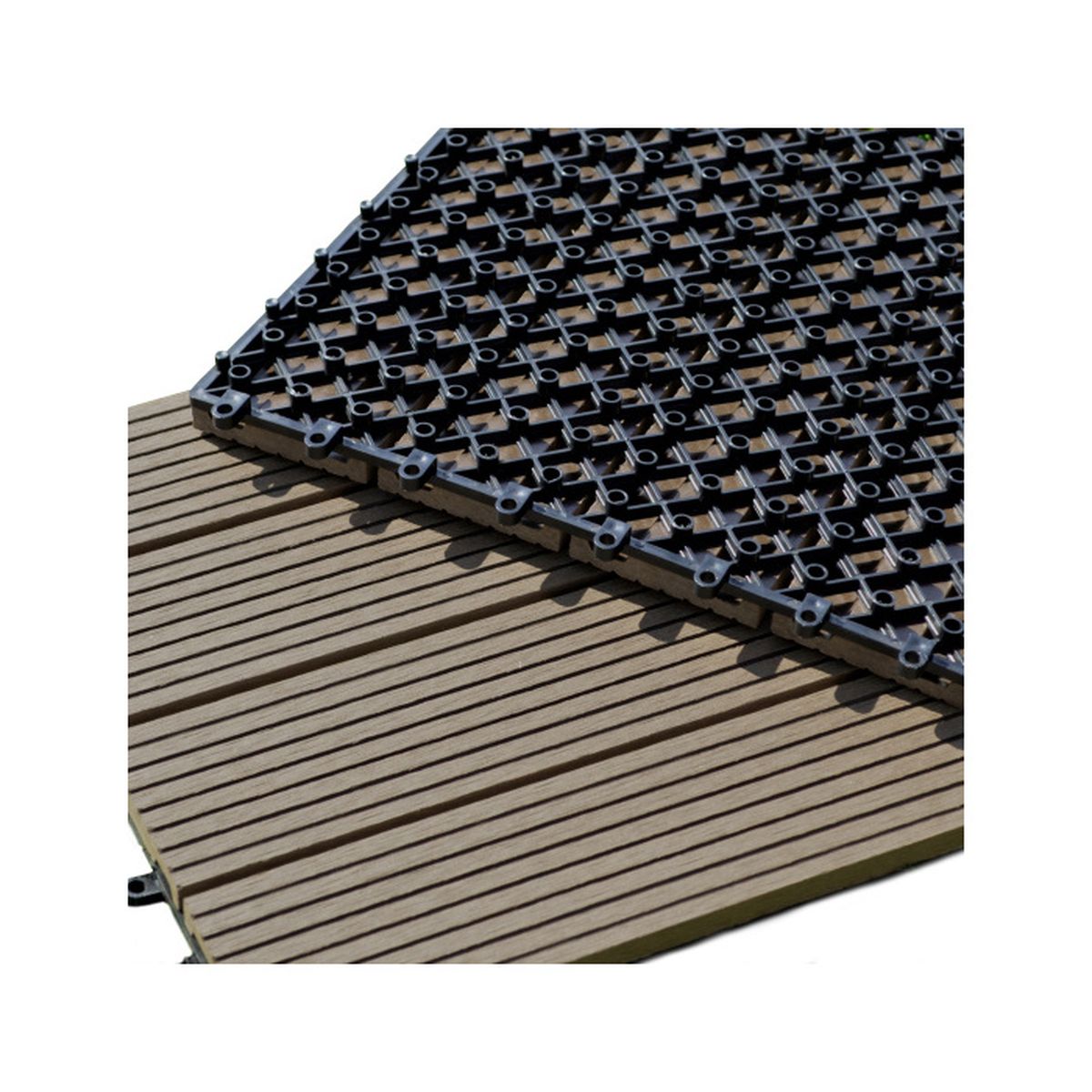 Lot De 11 Dalles Clipsables 30 X 30 Cm Terrasse Bois Composite Chocolat 1m Achat Vente Dallage Lot De 11 Dalles Clipsables Cdiscount