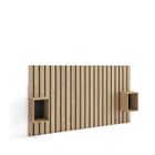SKRAUT HOME Tête de lit, Avec Tables de Chevet, 196x3x107 cm, Lit de 120,135,140 cm, Chêne, RF3575