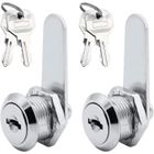 Serrure à came - ANNEFLY - 2 pièces - Chromé - Alliage de zinc - 4 clés incluses