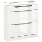 HOMCOM - armoire à chaussures - Panneaux de particule - 89x23x96cm - Blanc