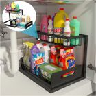 PDZZZD Rangement Sous Evier - Accessoires de cuisine - Noir - Coulissant - Polyvalent - Organisateur