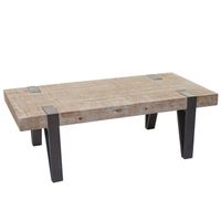 Table basse table de salon en bois de sapin massif rustique certifie FSC 40 par 120 par 60