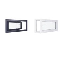 Fenetre PVC - LxH 1000x500mm - Triple vitrage - Blanc intérieur - Anthracite extérieur - Ferrage Droite