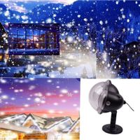 Lampe Projecteur Flocon de neige Laser LED Télécommande Projection Éclairage Décoration Fête Noël, Halloween