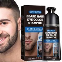 Teinture à barbe noire pour hommes,100ml de shampooing assombrissant pour cheveux naturels - Teinture à barbe pour des résultats