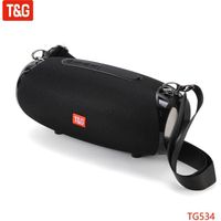 Enceinte nomade,T & G TG534 – haut-parleur Bluetooth Portable,sans fil,colonne de basses,étanche,pour - Black -Haut-parleur