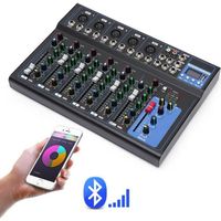 Console de mixage audio en direct BT à 7 canaux Console de mixage audio avec alimentation NOUVEAU USB