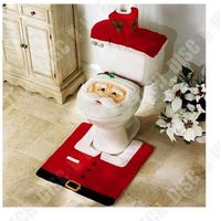 TD® kit de décoration toilettes noël ambiance festive intérieur hivernale père noël kit complet sol rouleau cuvette et tapis