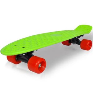 SKATEBOARD - LONGBOARD CEN Skateboard Rétro Vert avec Roulettes Rouges 6,1
