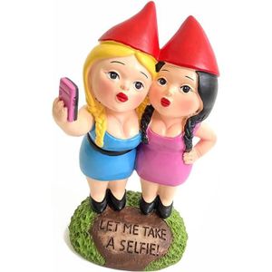 FIGURINE - PERSONNAGE Sœurs Selfie Jardin Gnome Statue,Permettez-Moi De 