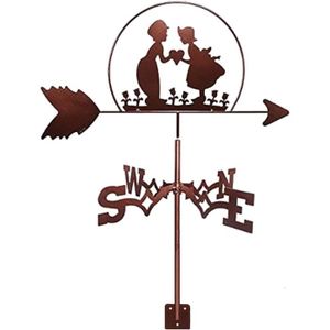 GIROUETTE - CADRAN Girouette en métal Girouettes avec décoration d'amour Indicateur de Direction du Vent de Jardin Girouette de Toit pour Toit, A612
