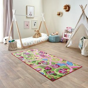 TAPIS Tapis de Jeu Enfant 95x200cm, Sweet Town - Tapis Circuit Voiture - Lavable - Antidérapant - Carpet Studio