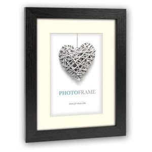 Onewall Cadre Photo 28x28 cm Lot de 4 Cadre Photo en Verre Tremp/é Cadre D/écoration Murale Cadre en Bois avec Passe-Partout pour Photo de Format 20x20 cm