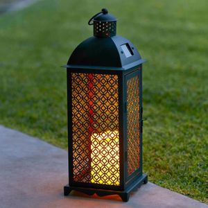 Marocain Verre Lanterne Lampe Intérieur/Extérieur électrique aux chandelles XL multicolore 