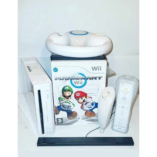 Jeu Wii Mario Kart Avec Volant - Très Bon état - Complet Avec Boîte Et Instructions