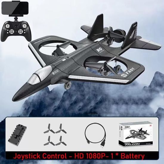 Avion Radiocommandé Débutant En Mousse EPP - 2.4 GHz, Lumière LED, Charge USB, 2 Batteries, Rouge
