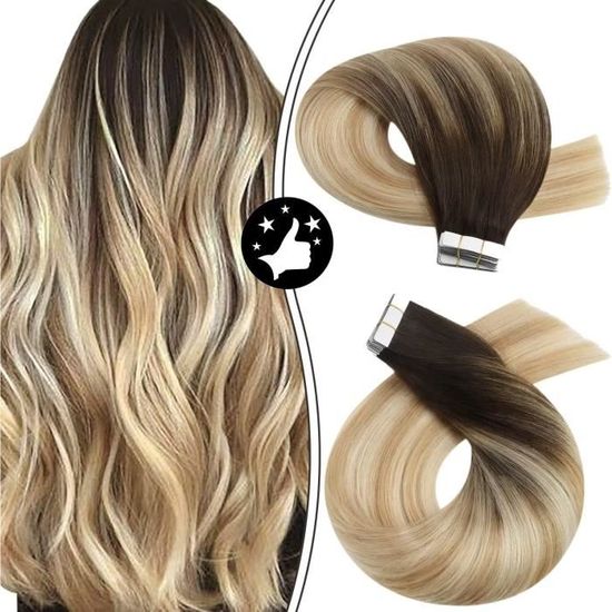 30 Bandes Extensions Cheveux Adhésives Blond 45cm - Sans Marque - Neuf Avec étiquettes