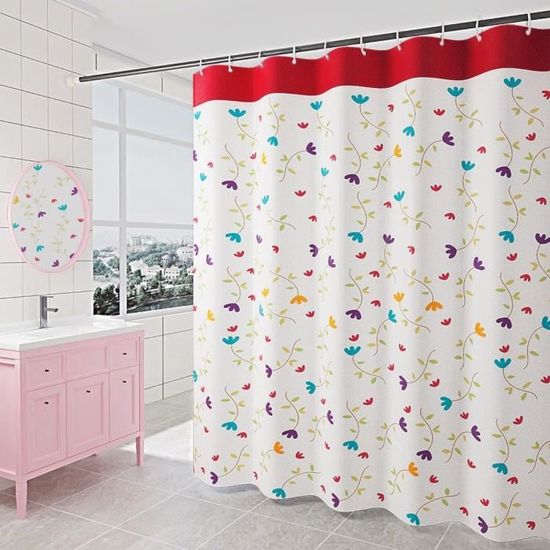 Rideau De Douche En PEVA 150x180 Cm – Imperméable, Anti-moisissure, Séchage Rapide – Avec 10 Crochets – Pour Salle De Bain, Baignoire
