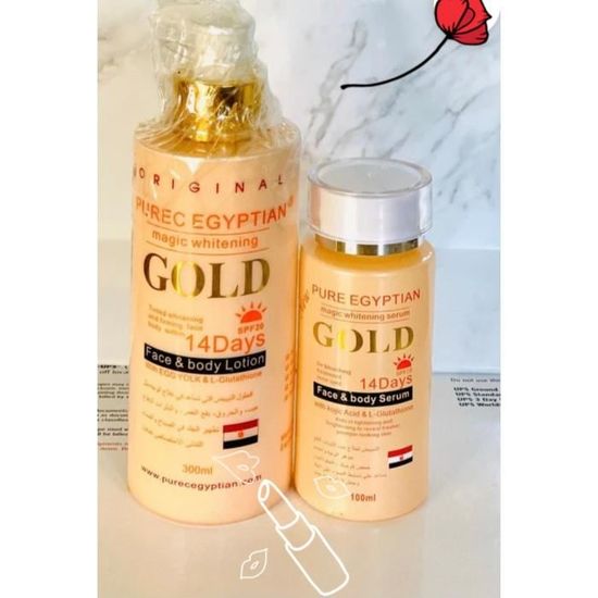 Sérum Pure Egyptian Gold - Crème éclaircissante Visage FPS 50 - Anti-taches Et Unifié