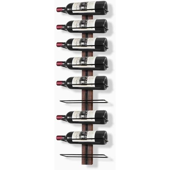 Étagère à Vin Murale KHayRovies - Métal, 8 Bouteilles - Design Industriel Pour Cuisine, Bar Ou Cave