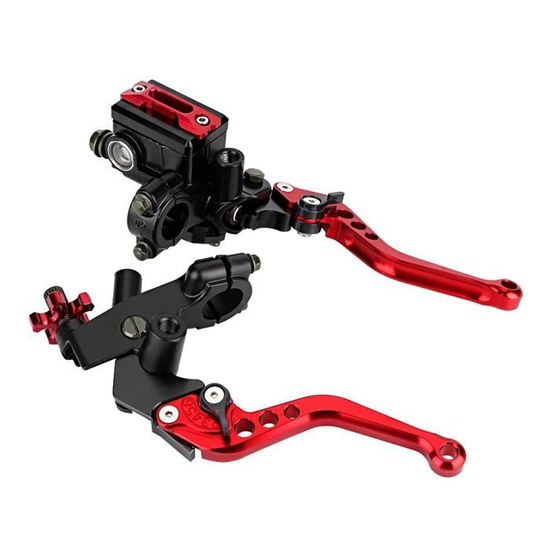 Leviers De Frein Et Embrayage Moto - CNC Aluminium - Réglables Et Universels 7/8" - Couleur Or/argent/rouge/bleu - 4