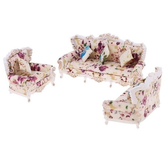 Canapé Miniature Pour Maison De Poupée – Échelle 1:12 à 1:30 – Modèle Moderne Avec Coussin – Matériau PLA Floqué – Idéal Pour Décoration Et Diorama