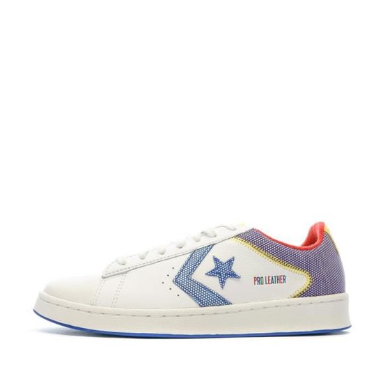 Baskets Blanches Homme Converse Pro Leather Blanc Cdiscount