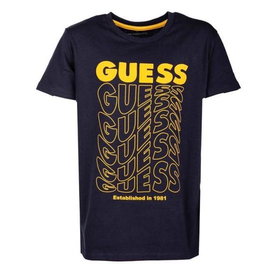 Tee shirt manches courtes avec logo noir Enfant GUESS